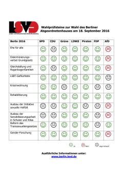 Auswertung Wahlprüfsteine LSVD - LSVD Berlin