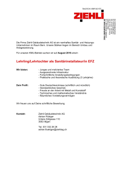 Sanitärinstallateur(in) EFZ