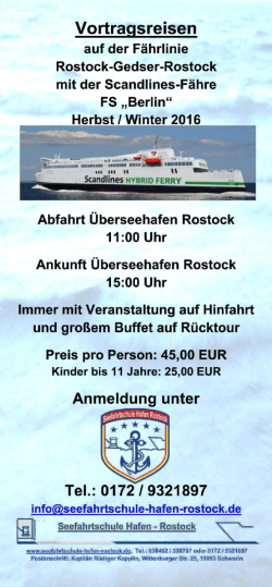 Page 1 Vortragsreisen auf der Fährlinie Rostock-Gedser