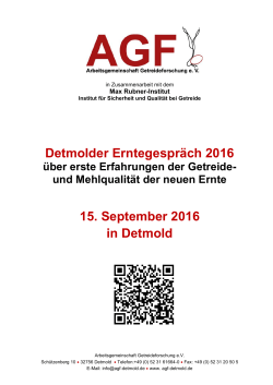 Programm 2016 - Arbeitsgemeinschaft Getreideforschung e.V.