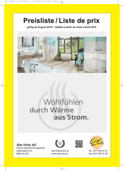 Preisliste Photovoltaik Solarenergie
