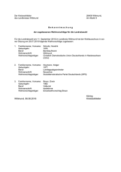 Landratswahl - Landkreis Wittmund