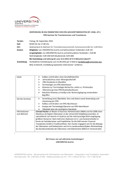 IFRS-Seminar f&uuml;r Translatorinnen und Translatoren T