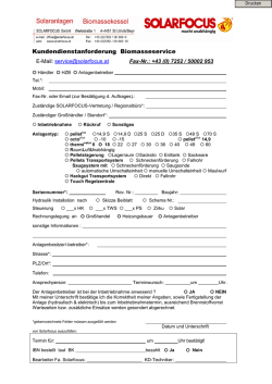 Kundendienstanforderung Biomasseservice