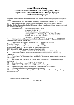 Ausstellungsordnung - Zwerg