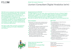 (Junior) Consultant Digital Analytics (w/m)