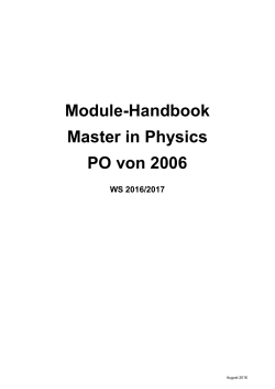 Module-Handbook Master in Physics PO von 2006