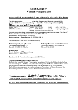 Ralph Langner Versicherungsmakler