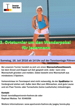 3. Ortsturnier um den Wanderpokal für jedermann 3. Ortsturnier um