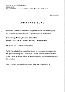 (ASVG) - Ausschreibung Minseln bis zum 12.08.2016