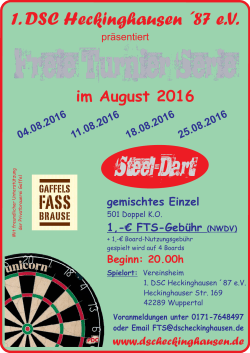 FTS-Turniere 2016-08.cdr - 1. Dart Sport Club Heckinghausen ´87 eV