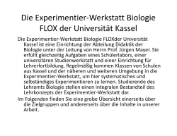 Die Experimentier-Werkstatt Biologie FLOX der Universität Kassel