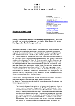 Pressemitteilung - Initiative Hoher Odenwald eV
