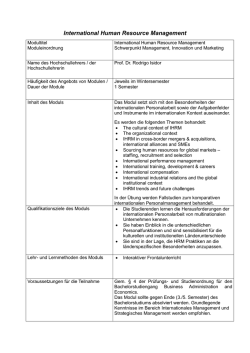 International Human Resource Management