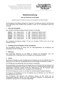Gebührenordnung - Evangelische Schulstiftung Stuttgart