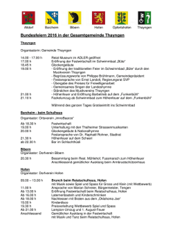 Festprogramm Bundesfeiern 2016