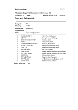 Teilnehmerliste - Stall Sommersweid