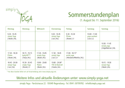 Sommerstundenplan - simply Yoga Regensburg