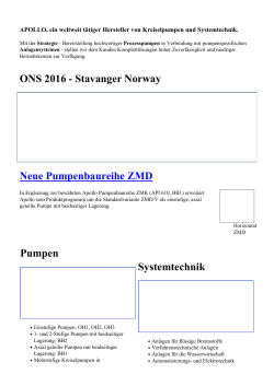 ONS 2016 - Stavanger Norway Neue Pumpenbaureihe ZMD