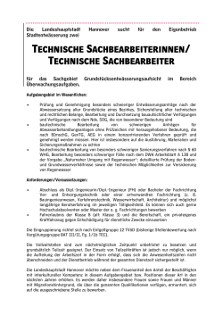 Technische Sachbearbeiter - Landeshauptstadt Hannover