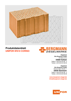 unipor-ws10 coriso - Bergmann Ziegelwerke GmbH