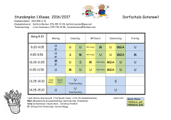 Stundenplan - bei der Schule Volketswil