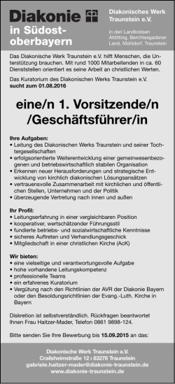 eine/n 1. Vorsitzende/n /Gesch&auml;ftsf&uuml;hrer/in