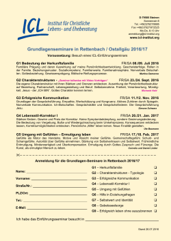 Grundlagenseminare in Rettenbach / Ostallg&auml;u 2016/17