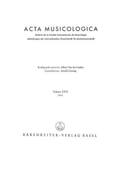 ACTA MUSICOLOGICA
