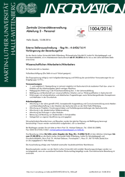 information - Zentrale Universitätsverwaltung - Martin