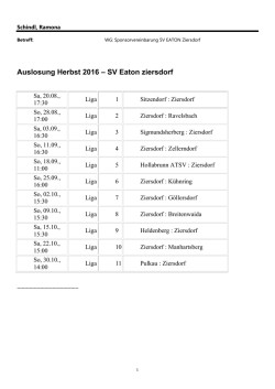 Spielplan SV EATON Ziersdorf