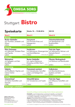 Aktuelle Speisekarte KW 33 als PDF zum - Omega-Sorg