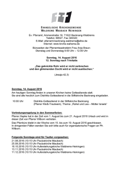 Sonntag 14. August 2016 - Waldrems-Maubach