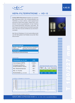 HEPA Filterpatrone HD-13 Bautiefe 180/227 mm