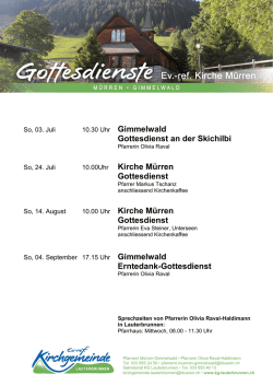 Gottesdienst an der Skichilbi 10.00Uhr Kirche M&uuml;rren Gottesdienst