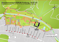 Streckenverlauf B2RUN Freiburg, 19.07.16