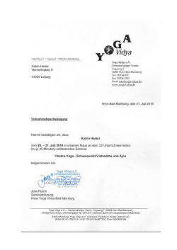 Chakra Yoga Ausbildung