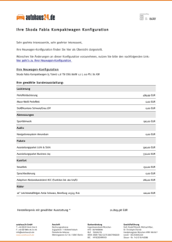 Ihre Skoda Fabia Kompaktwagen Konfiguration