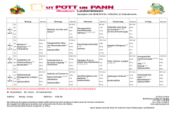 Speiseplan vom 08.08.2016 bis 14.08.2016, 32. Kalenderwoche