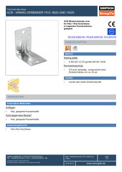 ACR Winkelverbinder 7015, 9020 und 10520 - Simpson Strong-Tie