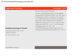 Heidelbeerplantage Pritzwalk