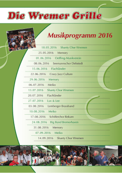 Die Wremer Grille (Musikprogramm 2016)