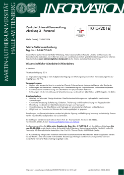 information - Zentrale Universit&auml;tsverwaltung - Martin