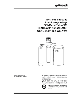Betriebsanleitung - Grünbeck Wasseraufbereitung