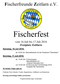 Sonntag, 17.Juli 2016 - Fischerfreunde Zeitlarn