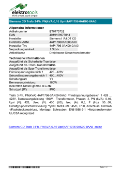 Datenblatt Siemens CD Trafo 3-Ph. PN(kVA)0,16