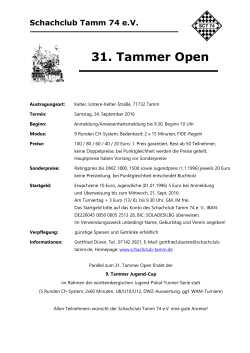 31. Tammer Open - Schachclub Tamm 74 eV