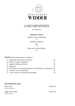 lunch@widder - Restaurant Widder Zug