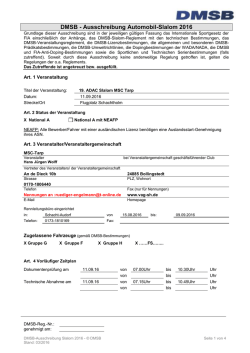 DMSB - Ausschreibung Automobil