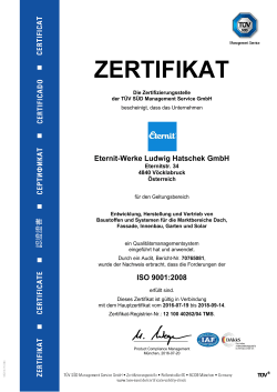 ISO Zertifikat – Eternit-Werke Ludwig Hatschek GmbH